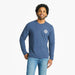 Life Is Good : Men's Positive Compass Long Sleeve Crusher - LITE Tee in Darkest Blue - Life Is Good : Men's Positive Compass Long Sleeve Crusher - LITE Tee in Darkest Blue