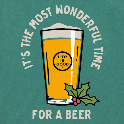 Life Is Good : Men's Time for a Beer Long Sleeve Crusher Tee - Life Is Good : Men's Time for a Beer Long Sleeve Crusher Tee