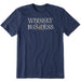 Life Is Good : Men's Whiskey Business Bottle Crusher Tee in Darkest Blue - Life Is Good : Men's Whiskey Business Bottle Crusher Tee in Darkest Blue