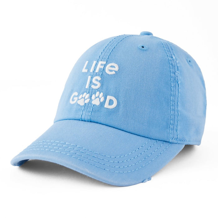 Life Is Good : Paw Prints Sunwashed Chill Cap in Cool Blue - Life Is Good : Paw Prints Sunwashed Chill Cap in Cool Blue