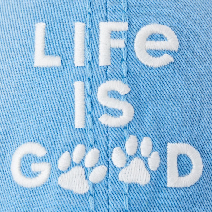 Life Is Good : Paw Prints Sunwashed Chill Cap in Cool Blue - Life Is Good : Paw Prints Sunwashed Chill Cap in Cool Blue