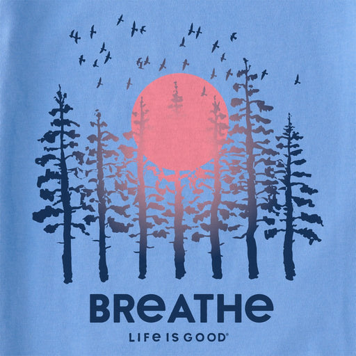 Life Is Good : Women's Breathe Forest Crusher-LITE Tee in Cornflower Blue - Life Is Good : Women's Breathe Forest Crusher-LITE Tee in Cornflower Blue