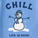 Life Is Good : Women's Chill Snowman Long Sleeve Crusher Vee - Life Is Good : Women's Chill Snowman Long Sleeve Crusher Vee