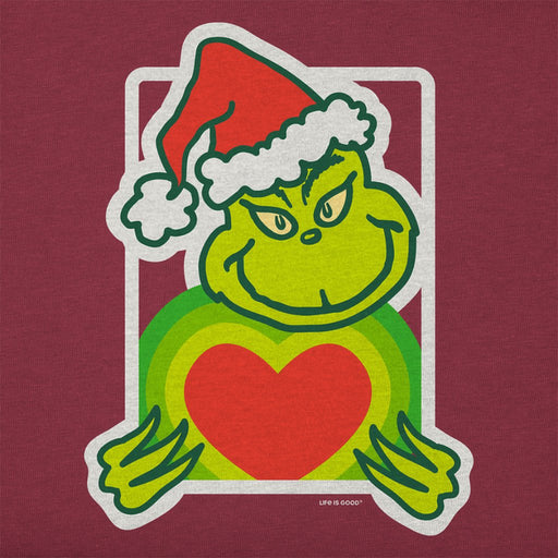 Life Is Good : Women's Grinch with Heart - Long Sleeve Crusher Tee - Life Is Good : Women's Grinch with Heart - Long Sleeve Crusher Tee