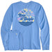 Life Is Good : Women's Groovy Keep it Simple Sun & Sea - Long Sleeve Crusher T-Shirt in Cornflower Blue - Life Is Good : Women's Groovy Keep it Simple Sun & Sea - Long Sleeve Crusher T-Shirt in Cornflower Blue