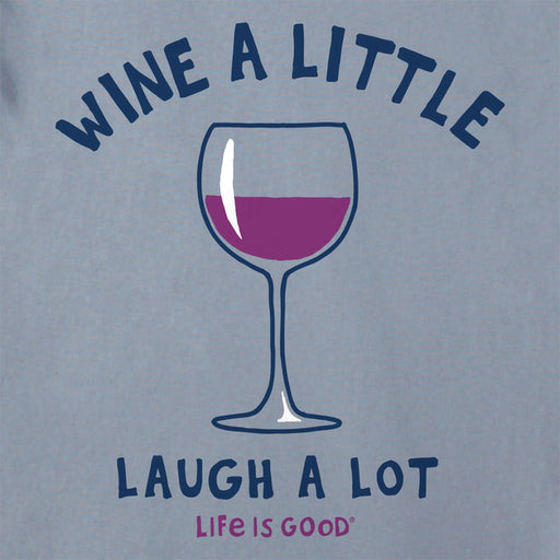 Life Is Good : Women's Laugh a Lot Crusher-LITE Tee in Stone Blue - Life Is Good : Women's Laugh a Lot Crusher-LITE Tee in Stone Blue