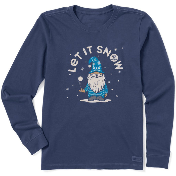 Life Is Good : Women's Let It Snow Gnome Long Sleeve Crusher Tee - Life Is Good : Women's Let It Snow Gnome Long Sleeve Crusher Tee - Annies Hallmark and Gretchens Hallmark, Sister Stores