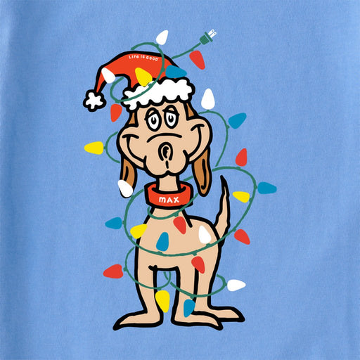 Life Is Good : Women's Max Merry Woofmas - Long Sleeve Crusher Tee - Life Is Good : Women's Max Merry Woofmas - Long Sleeve Crusher Tee