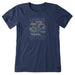 Life Is Good : Women's Retro Palm Linework - Crusher - Lite T-Shirt in Darkest Blue - Life Is Good : Women's Retro Palm Linework - Crusher - Lite T-Shirt in Darkest Blue