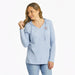 Life Is Good : Women's Simple Daisy Heart - Long Sleeve Striped Crusher - LITE Hooded Tee in Glacier Blue - Life Is Good : Women's Simple Daisy Heart - Long Sleeve Striped Crusher - LITE Hooded Tee in Glacier Blue