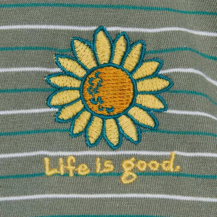 Life Is Good : Women's Sunflower Striped Crusher - Lite Hooded - Life Is Good : Women's Sunflower Striped Crusher - Lite Hooded