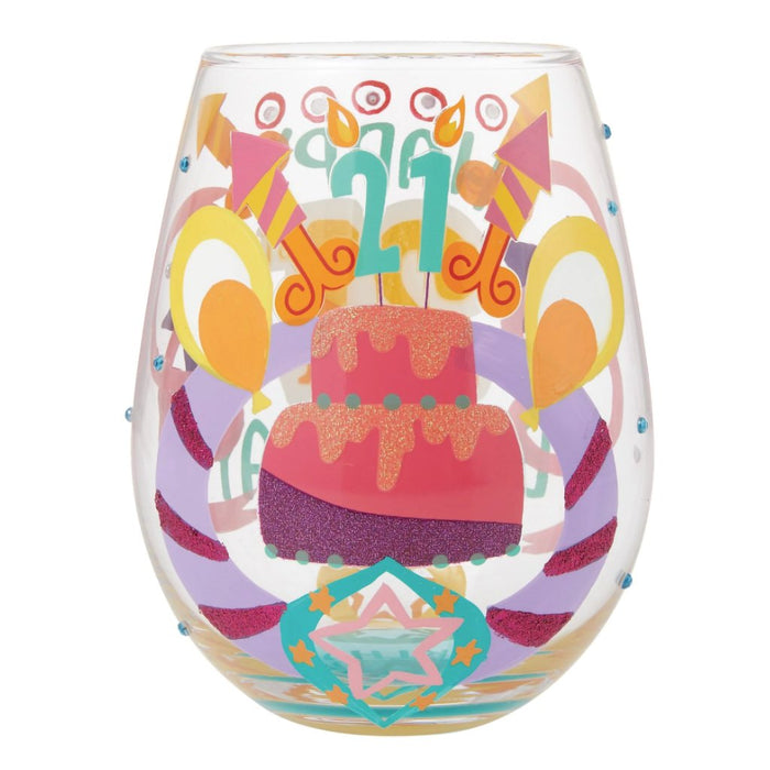 Lolita : Happy 21st Stemless Wine Glass - Lolita : Happy 21st Stemless Wine Glass