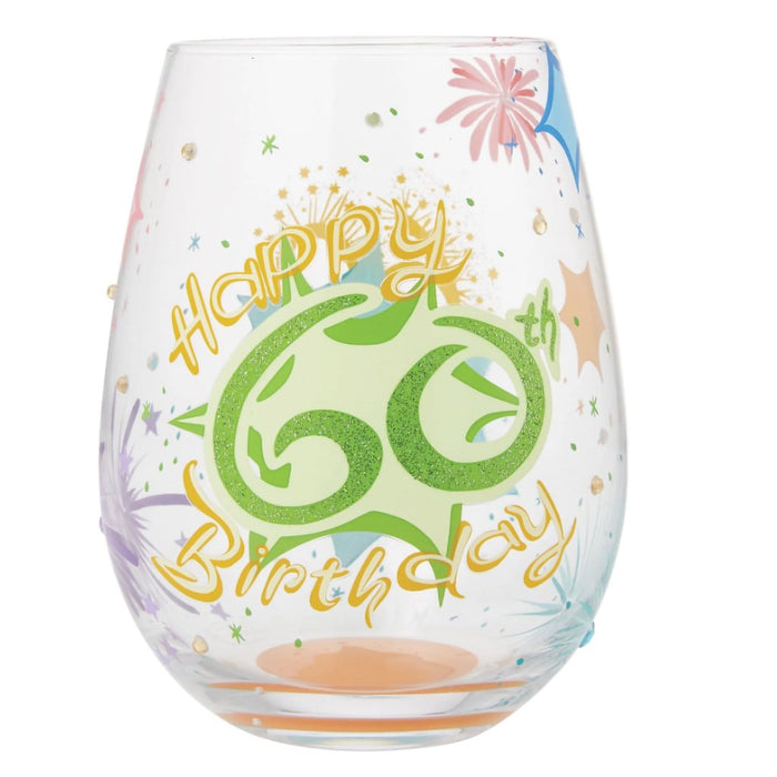 Lolita : Happy 60th Stemless Wine Glass - Lolita : Happy 60th Stemless Wine Glass