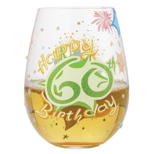 Lolita : Happy 60th Stemless Wine Glass - Lolita : Happy 60th Stemless Wine Glass