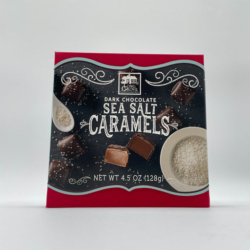 Long Grove Confectionery Company : Dark Chocolate Sea Salt Caramels - 4.5 oz. - Box - Long Grove Confectionery Company : Dark Chocolate Sea Salt Caramels - 4.5 oz. - Box