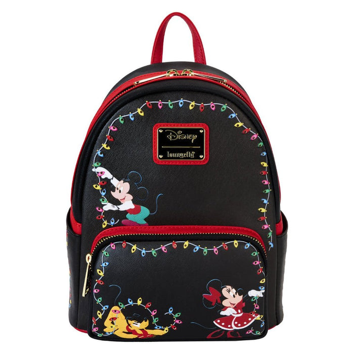 Loungefly : Disney Mickey & Friends Christmas Light Decorations Light Up Mini Backpack - Loungefly : Disney Mickey & Friends Christmas Light Decorations Light Up Mini Backpack