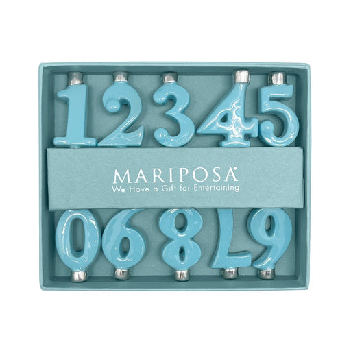Mariposa : Aqua Number Candle Holder Set - Mariposa : Aqua Number Candle Holder Set
