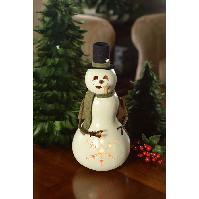 Meadowbrooke Gourds : Medium Tall Lit Snowman - Meadowbrooke Gourds : Medium Tall Lit Snowman