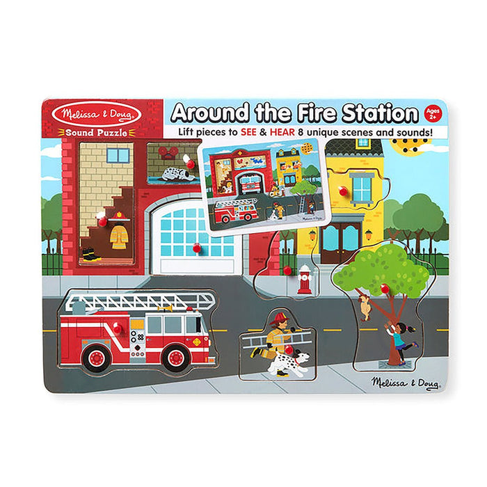 Melissa & Doug : Around the Fire Station Sound Puzzle - 8 Pieces - Melissa & Doug : Around the Fire Station Sound Puzzle - 8 Pieces