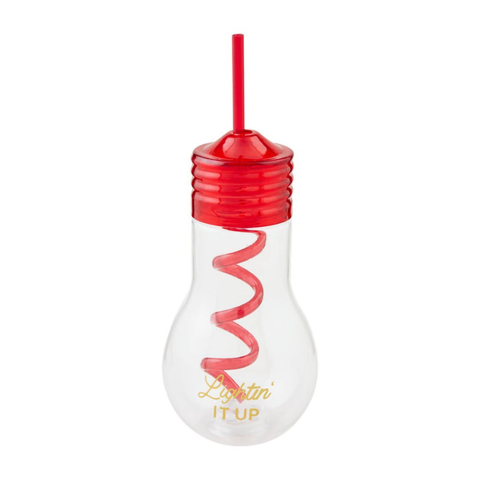 Mud Pie : Lightin' It Up Light Bulb Tumbler - Red - Mud Pie : Lightin' It Up Light Bulb Tumbler - Red