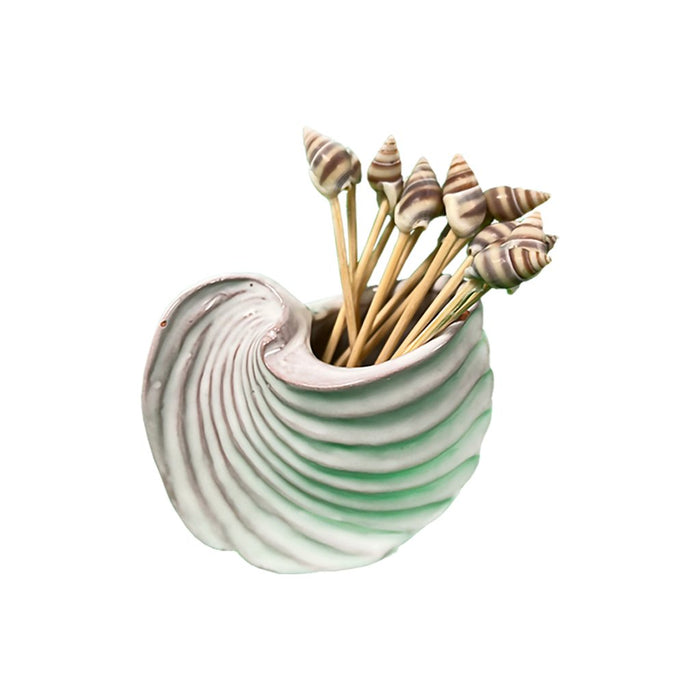 Mud Pie : Spiral Shell Toothpick Holder - Mud Pie : Spiral Shell Toothpick Holder