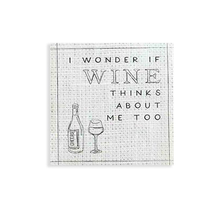 Mud Pie : Wonder If Wine Thinks About Me Too - Cocktail Napkins 12ct - Mud Pie : Wonder If Wine Thinks About Me Too - Cocktail Napkins 12ct