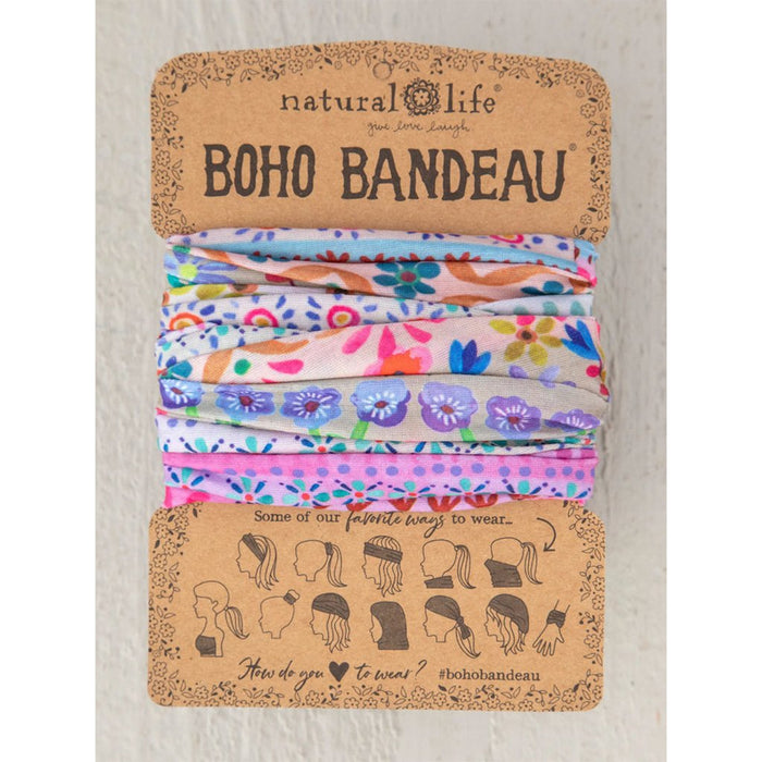 Natural Life : Full Boho Bandeau Headband - Cream Border - Natural Life : Full Boho Bandeau Headband - Cream Border