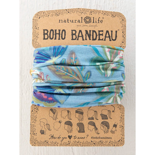 Natural Life : Full Boho Bandeau Headband - Mandala Folk Garden - Natural Life : Full Boho Bandeau Headband - Mandala Folk Garden