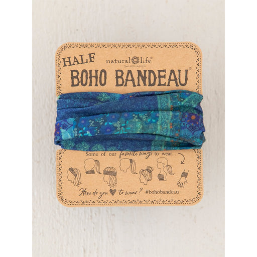 Natural Life : Half Boho Bandeau Headband - Indigo Patchwork - Natural Life : Half Boho Bandeau Headband - Indigo Patchwork