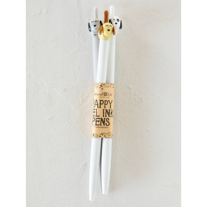 Natural Life : Happy Gel Ink Pens, Set of 3 - Dog - Natural Life : Happy Gel Ink Pens, Set of 3 - Dog