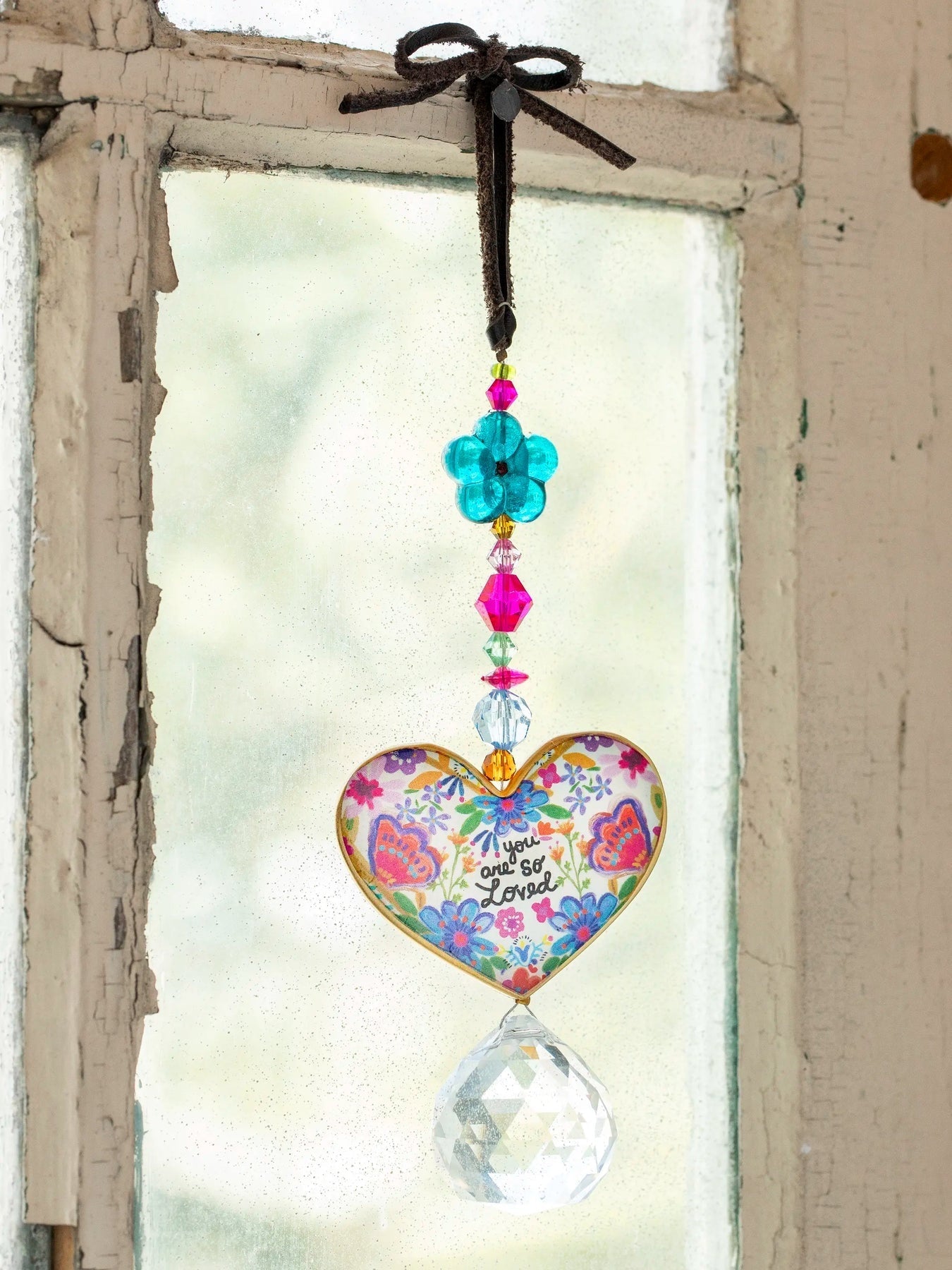 Natural Life : Sun Catcher Car Charm - You Are So Loved Heart