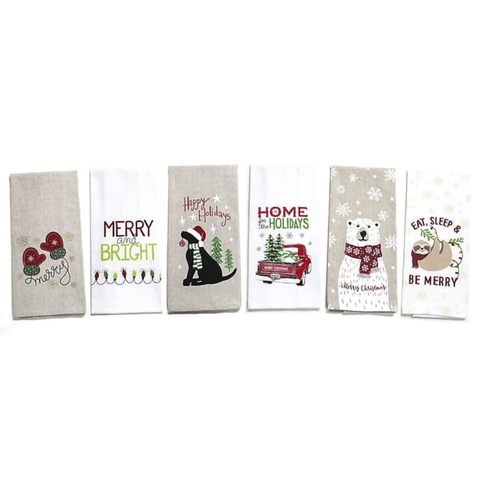 Nidico : Christmas Cheer Saying Tea Towel - Assorted - Nidico : Christmas Cheer Saying Tea Towel - Assorted