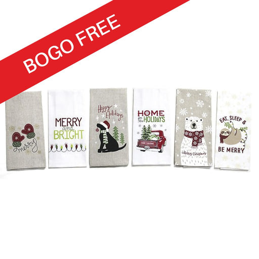 Nidico : Christmas Cheer Saying Tea Towel - Assorted - Buy one get one FREE - Nidico : Christmas Cheer Saying Tea Towel - Assorted - Buy one get one FREE