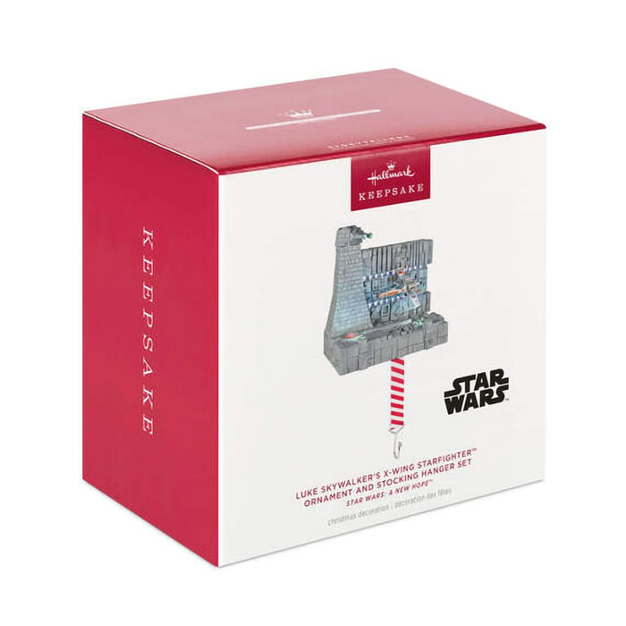 (((((NO JAVA ))))) Hallmark : 2024 Keepsake Star Wars: A New Hope™ Luke Skywalker's X - Wing Starfighter™ Ornament and Stocking Hanger Set With Light and Sound (449) - (((((NO JAVA ))))) Hallmark : 2024 Keepsake Star Wars: A New Hope™ Luke Skywalker's X - Wing Starfighter™ Ornament and Stocking Hanger Set With Light and Sound (449)