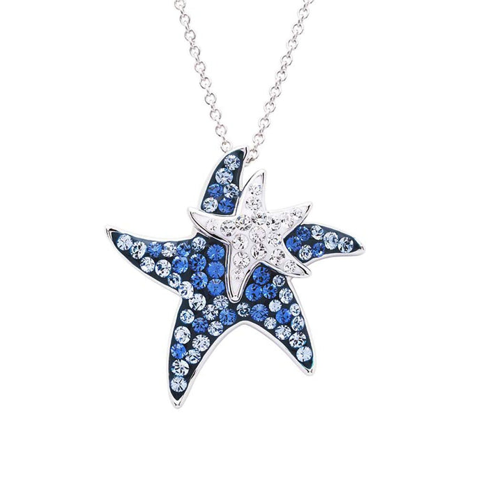 Ocean : Aqua Mom & Baby Starfish Pendant - Ocean : Aqua Mom & Baby Starfish Pendant