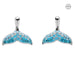 Ocean : Aqua Whale Tail Stud Earrings - Ocean : Aqua Whale Tail Stud Earrings