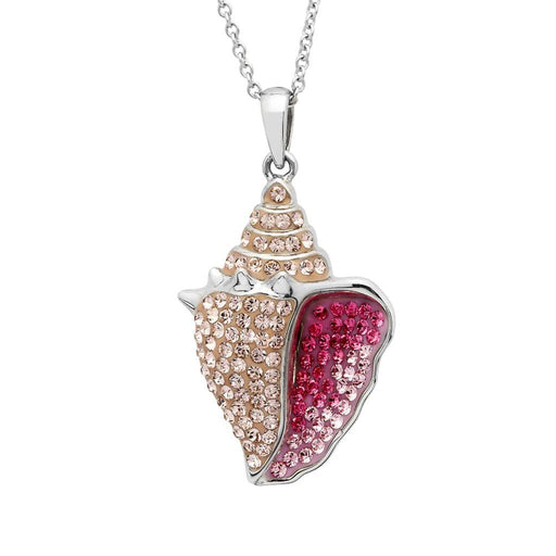 Ocean : Pink Conch Necklace with Crystals - Ocean : Pink Conch Necklace with Crystals