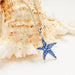 Ocean : Sterling Silver Sapphire Blue Star Fish Necklace - Ocean : Sterling Silver Sapphire Blue Star Fish Necklace
