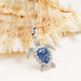 Ocean : Sterling Silver Sapphire Blue Turtle Necklace - Ocean : Sterling Silver Sapphire Blue Turtle Necklace