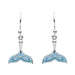 Ocean : Whale Tail Drop Aqua Earrings With Crystals - Ocean : Whale Tail Drop Aqua Earrings With Crystals