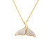 Ocean : Whale Tail Necklace with Cubic Zirconias - 14K Gold Vermeil - Ocean : Whale Tail Necklace with Cubic Zirconias - 14K Gold Vermeil