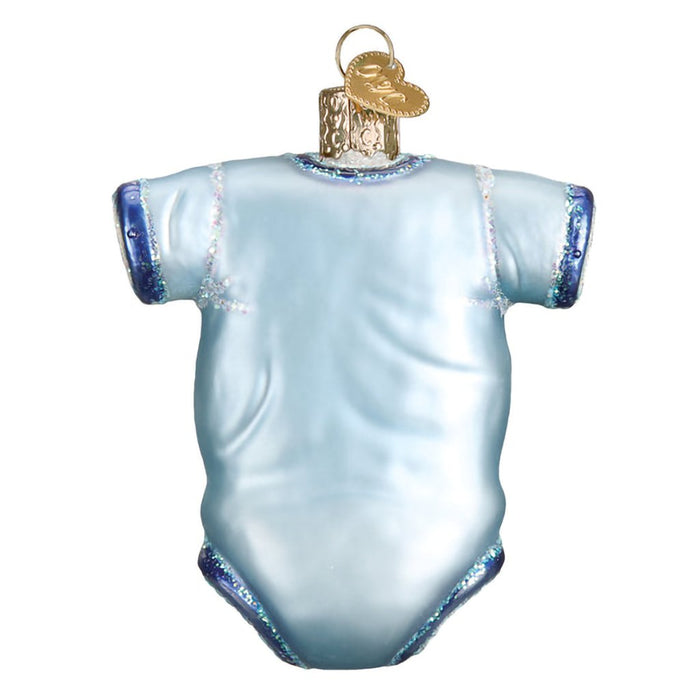 Old World Christmas : Blue Baby Onesie Ornament - Old World Christmas : Blue Baby Onesie Ornament