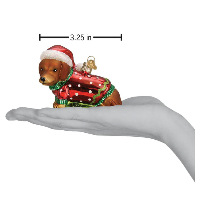 Old World Christmas : Dashing Dachshund Puppy Ornament - Old World Christmas : Dashing Dachshund Puppy Ornament