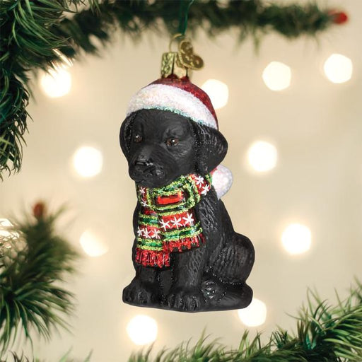 Old World Christmas : Holiday Black Labrador Puppy Ornament - Old World Christmas : Holiday Black Labrador Puppy Ornament