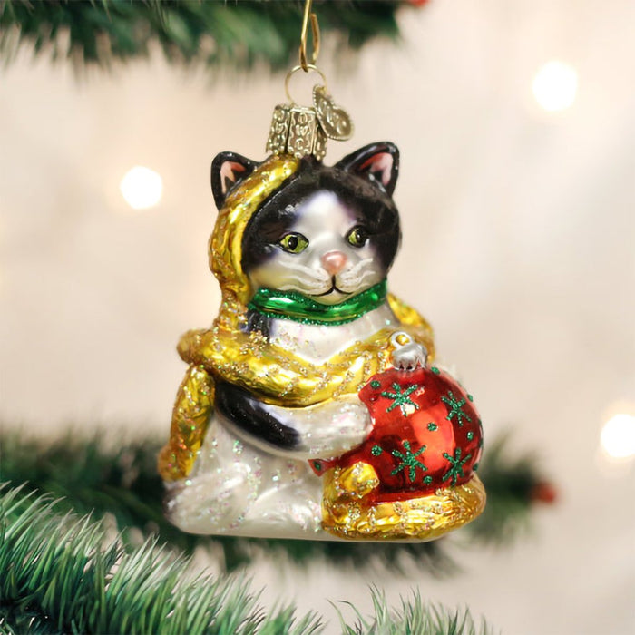 Old World Christmas : Holiday Kitten Ornament - Old World Christmas : Holiday Kitten Ornament