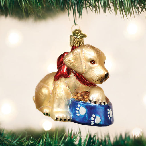 Old World Christmas : Labrador Pup Ornament - Old World Christmas : Labrador Pup Ornament