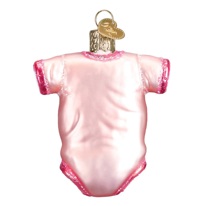 Old World Christmas : Pink Baby Onesie Ornament - Old World Christmas : Pink Baby Onesie Ornament