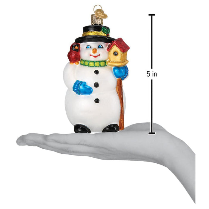 Old World Christmas : Snowman With Cardinal Ornament - Old World Christmas : Snowman With Cardinal Ornament