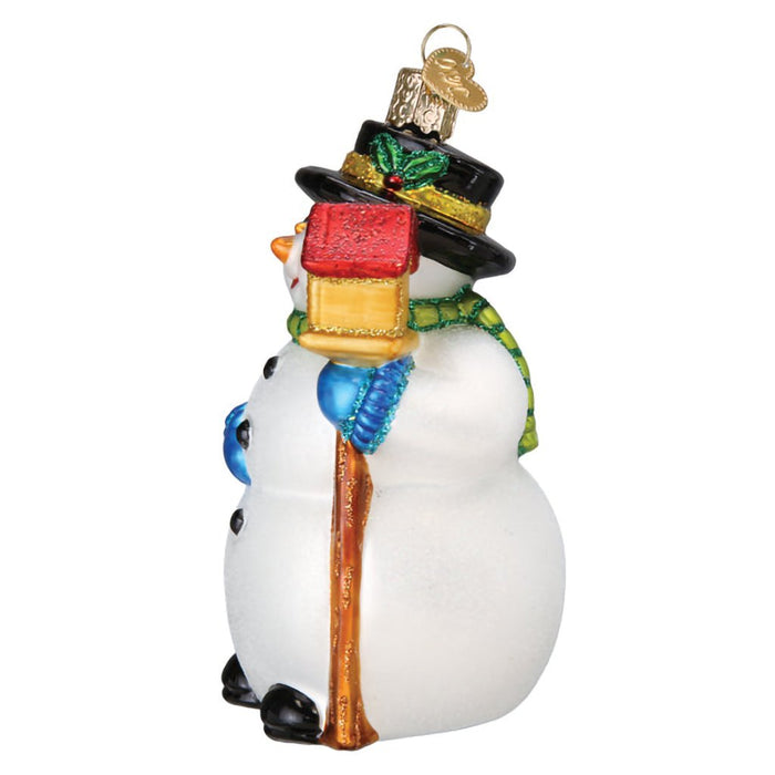 Old World Christmas : Snowman With Cardinal Ornament - Old World Christmas : Snowman With Cardinal Ornament