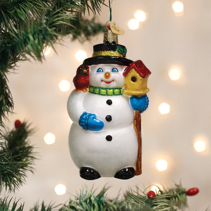 Old World Christmas : Snowman With Cardinal Ornament - Old World Christmas : Snowman With Cardinal Ornament